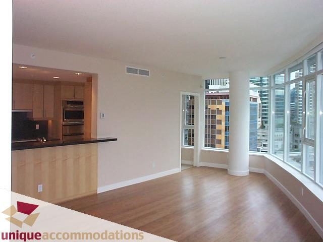 Open living space with hardwood floors and city view. - 2104 - 1233 West Cordova Street, Vancouver Downtown