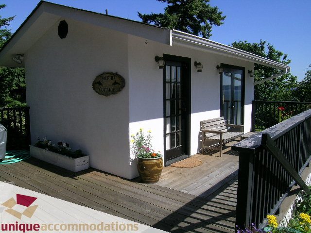 Furnished 3-bedroom + den house with wooden deck and outdoor seating. - 3664 Creery Ave., West Vancouver