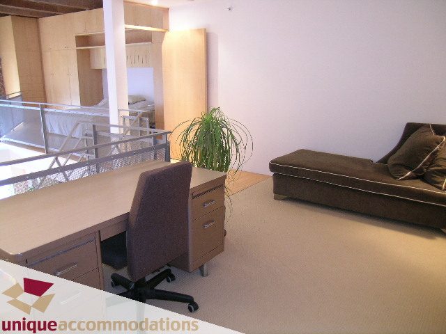 Bright living room with modern furniture and a potted plant. - 401 - 2525 Quebec Street, Vancouver East Side