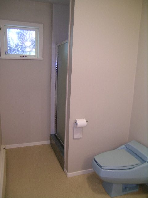 Bathroom with toilet, small window, and toilet paper holder. - Guest House - 440 Stevens Drive, West Vancouver