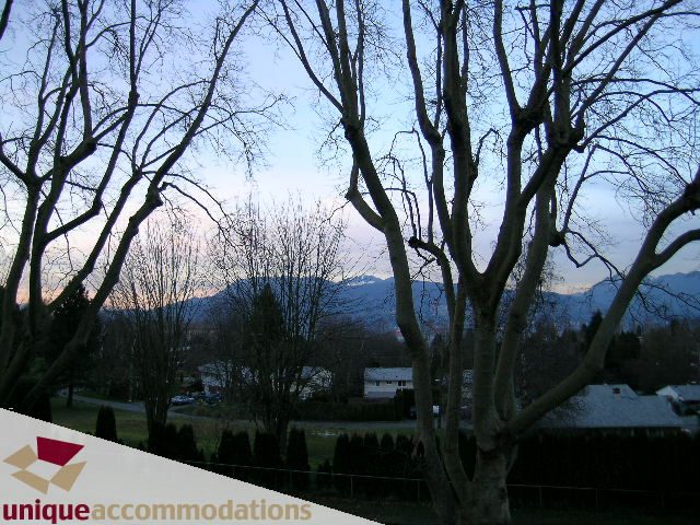 Bright living room with city view and bare trees. - 3967 West Broadway, Vancouver West Side