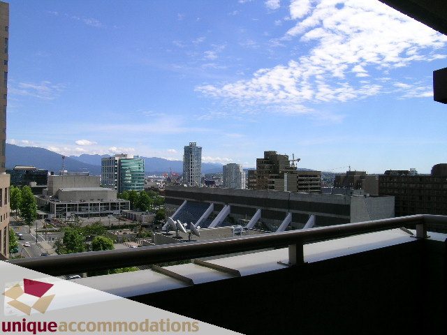 Furnished 2-bedroom condo with a stunning city view from the balcony. - 1302 - 819 Hamilton Street, Vancouver Downtown