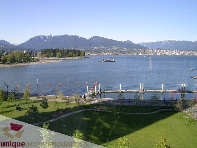 Spacious living room with stunning city and mountain view, overlooking the waterfront. - 602 - 1233 West Cordova Street, Vancouver Downtown