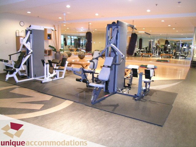 Furnished gym with cardio machines and weight equipment. - PH2 - 969 Richards Street, Vancouver Downtown