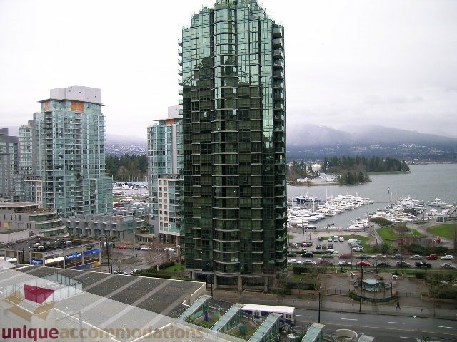 Furnished 1-bedroom + den with stunning city view, modern furnishings, and balcony access. - 905 - 1331 West Georgia Street, Vancouver Downtown