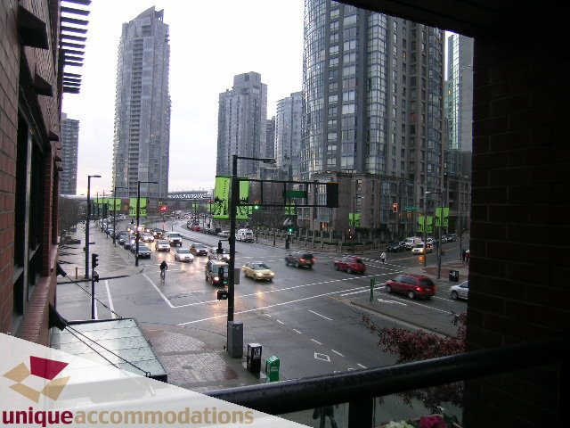 Bright living room with city view and modern furnishings. - 2C - 199 Drake Street, Vancouver Downtown