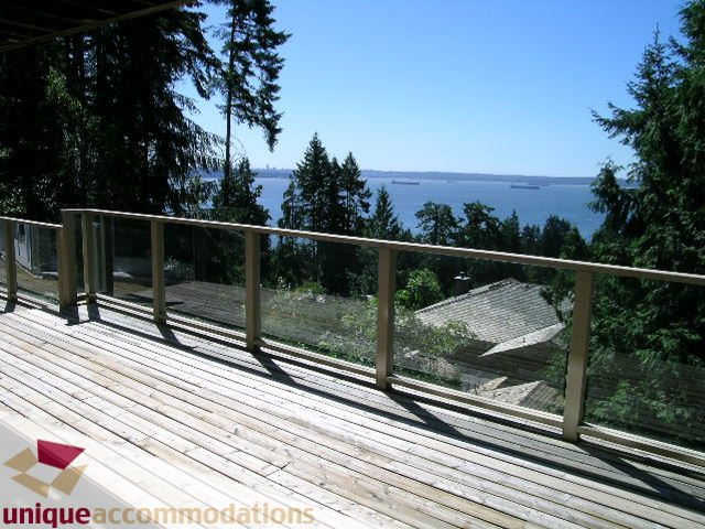 Bright deck with stunning view of the ocean and forest. - 3580 Westmount Court, West Vancouver