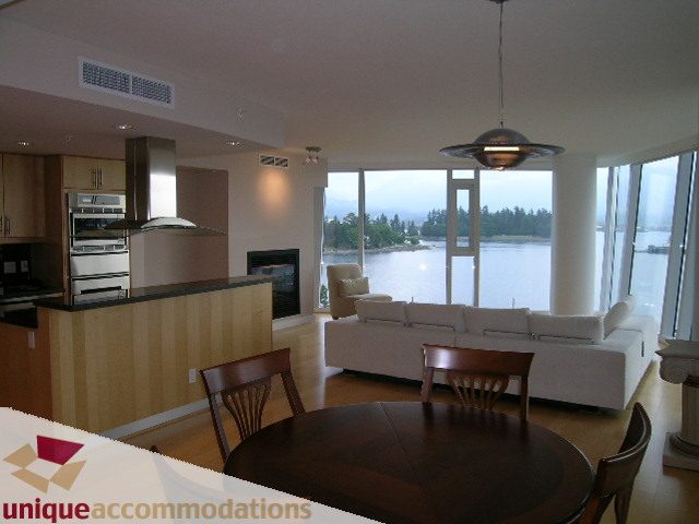 Furnished dining area with hardwood floors and city view. - 502 - 1233 W. Cordova Street, Vancouver Downtown