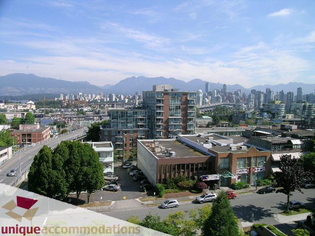 Furnished 2-bedroom + den condo with city view and modern furnishings. - 802-1590 West 8th Ave, Vancouver West Side