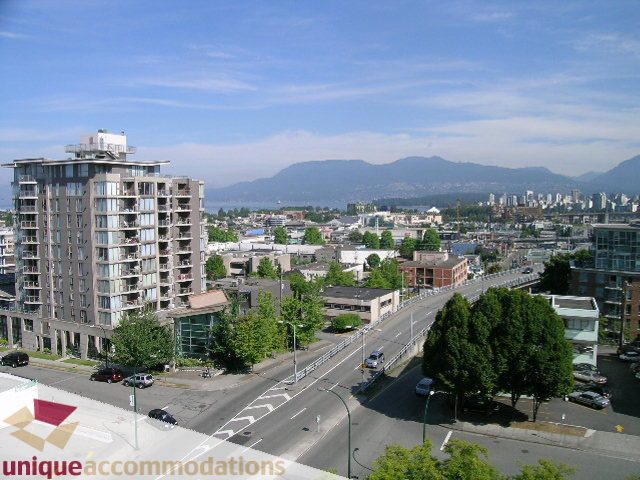 Furnished 2-bedroom + den condo with city view and modern furnishings. - 802-1590 West 8th Ave, Vancouver West Side