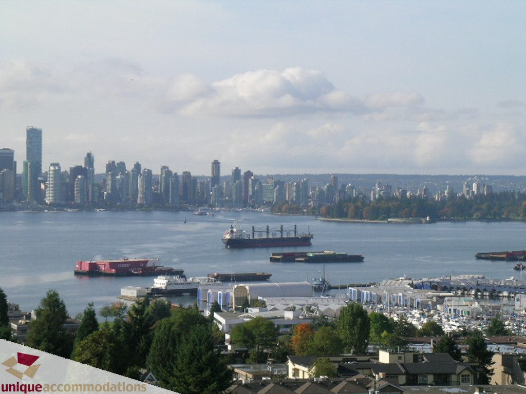 Furnished 3-bedroom condo with stunning city view and waterfront access. - 905 - 683 Victoria Park West, North Vancouver