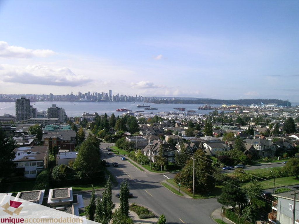 Furnished 3-bedroom condo with stunning city view and greenery. - 905 - 683 Victoria Park West, North Vancouver