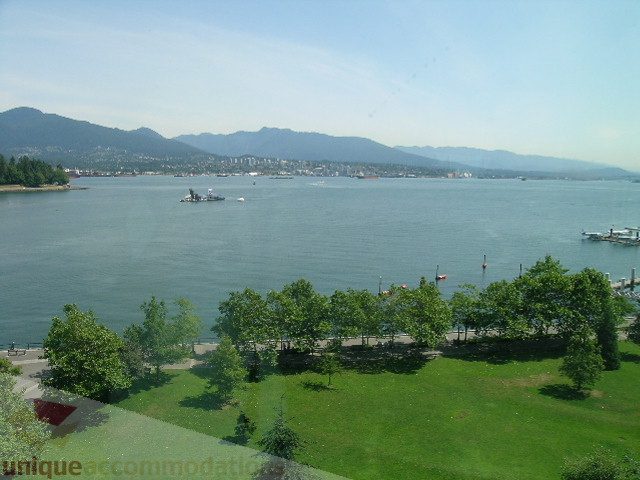Bright living room with stunning city view and greenery. - 802 - 323 Jervis Street, Vancouver Downtown