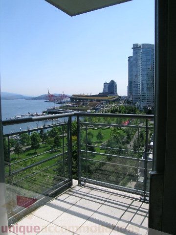 Bright balcony with stunning city view and modern furnishings. - 802 - 323 Jervis Street, Vancouver Downtown