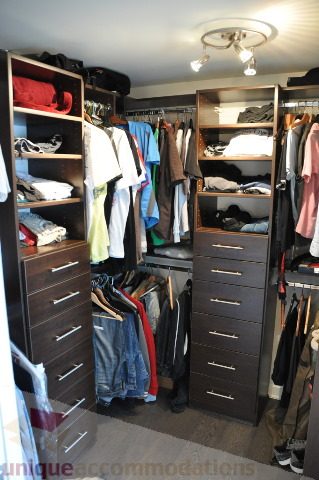 Spacious walk-in closet with neatly organized clothes and drawers. - 2702 - 638 Beach Crescent, Vancouver Downtown