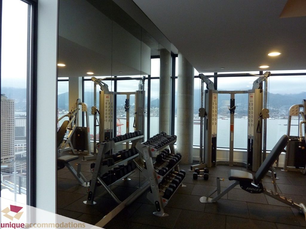 Spacious gym with city view and modern equipment. - 1409 - 108 West Cordova, Vancouver Downtown