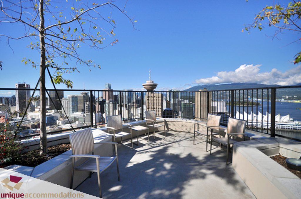 Spacious rooftop terrace with stunning city views, perfect for relaxation and entertaining. - 1409 - 108 West Cordova, Vancouver Downtown