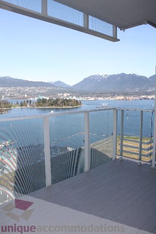 Bright balcony with stunning city view and water access. - 2407 - 1011 West Cordova Street, Vancouver Downtown