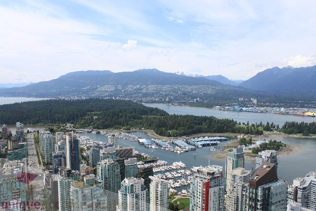 Spacious living room with stunning city view and modern furnishings. - 6002 - 1128 West Georgia, Vancouver Downtown