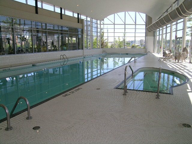 Spacious, modern indoor pool with large windows and city views. - 508 - 1408 Strathmore Mews, Vancouver Downtown