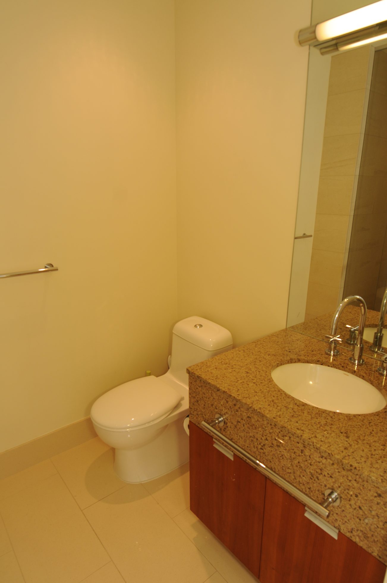 Bright bathroom with granite countertop and modern sink. - 2304 - 1077 West Cordova St, Vancouver Downtown