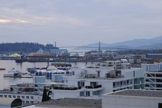 Bright living room with stunning city view and waterfront access. - 1808 - 188 East Esplanade, North Vancouver