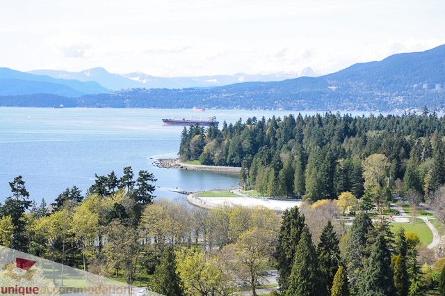 Furnished 1-bedroom condo with stunning city view and lush greenery. - 1802- 2055 Pendrell, Vancouver Downtown