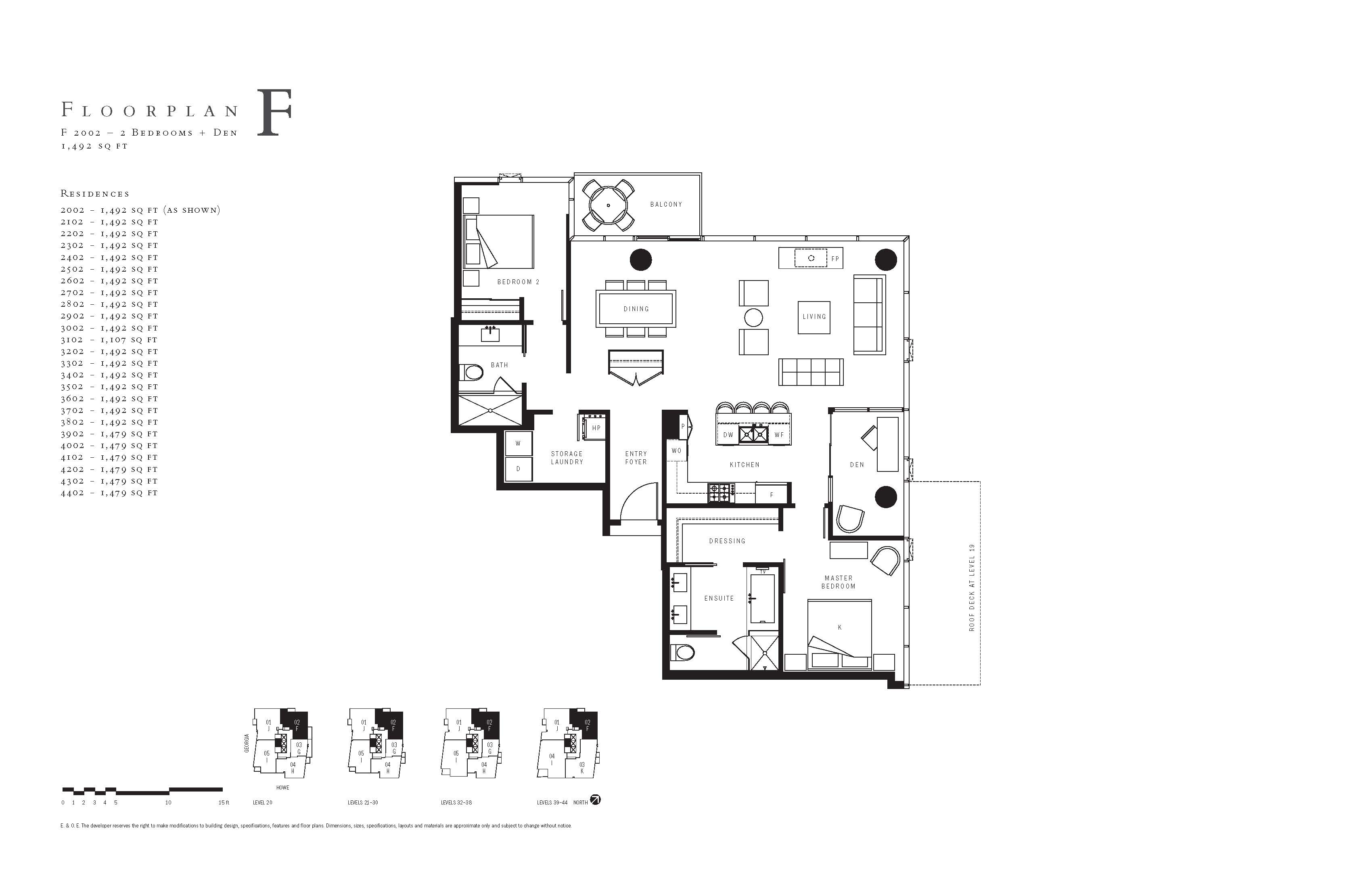 Furnished 2-bedroom + den condo with hardwood floors and a city view. - 4002 - 667 Howe Street, Vancouver Downtown