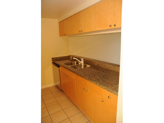 Bright kitchen with granite countertops and light wood cabinets. - 606-1228 Marinaside Crescent, Vancouver Downtown