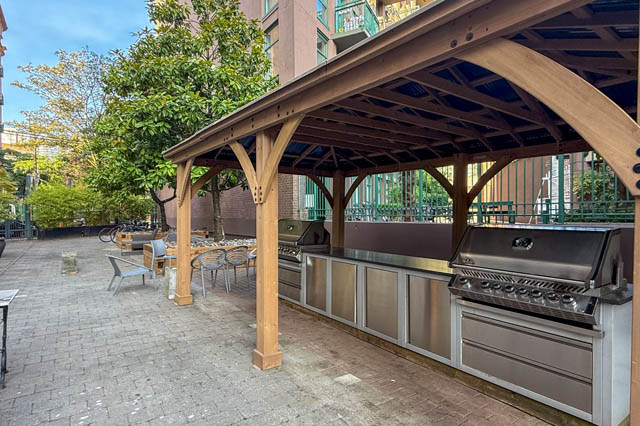 Furnished patio with covered grill and outdoor seating, perfect for entertaining. - 221 - 55 E. Cordova, Vancouver Downtown