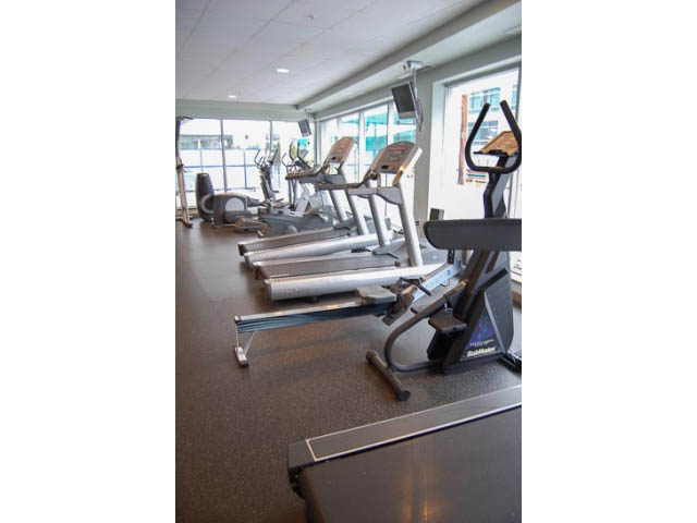 Bright gym with treadmills and city view. - 911 - 939 Expo Boulevard, Vancouver Downtown