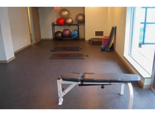 Bright and spacious gym with exercise balls and weights, ideal for fitness enthusiasts. - 911 - 939 Expo Boulevard, Vancouver Downtown