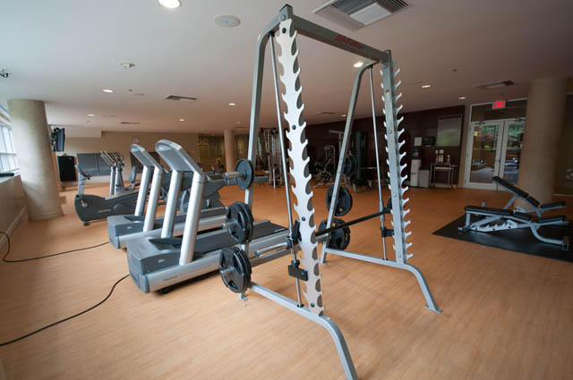 Fitness room with cardio machines and weight equipment. - 2503 - 428 Beach Crescent, Vancouver Downtown