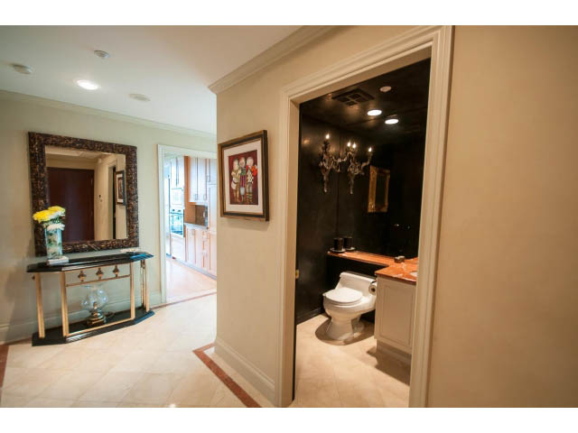 Furnished entryway with marble countertop and large mirror. - 1102 - 1777  Bayshore Drive, Vancouver Downtown