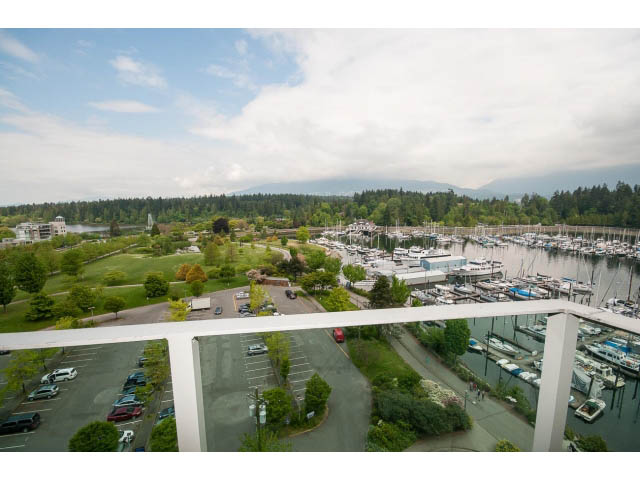 Bright living room with panoramic view of marina and greenery. - 1102 - 1777  Bayshore Drive, Vancouver Downtown