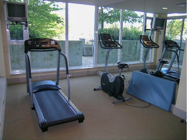 Bright gym with cardio equipment and large windows. - 1102 - 1777  Bayshore Drive, Vancouver Downtown