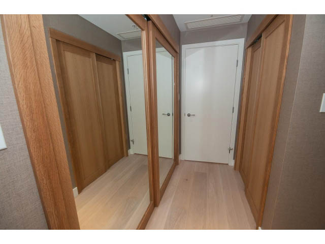 Furnished hallway with wooden doors and light hardwood flooring. - 1702 - 1281 W. Cordova Street, Vancouver Downtown