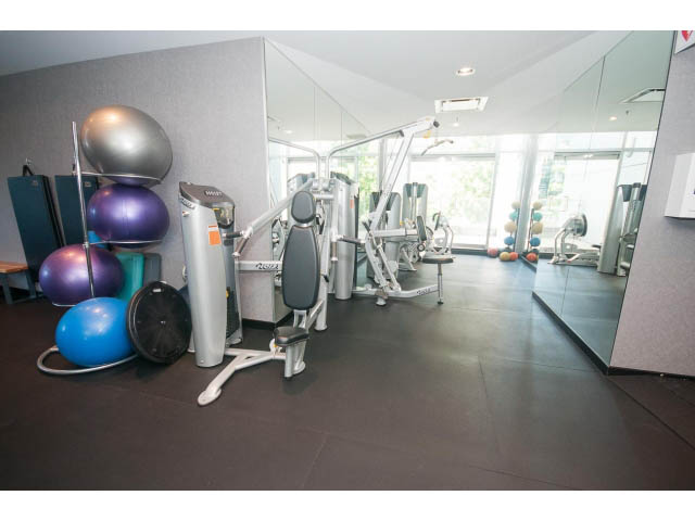 Fitness room with exercise equipment and mirrors. - 1702 - 1281 W. Cordova Street, Vancouver Downtown