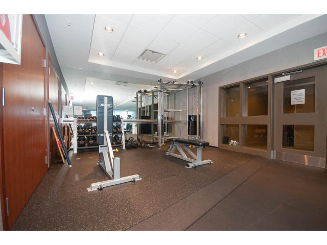 Bright and spacious gym with various exercise equipment and mirrors. - 1702 - 1281 W. Cordova Street, Vancouver Downtown