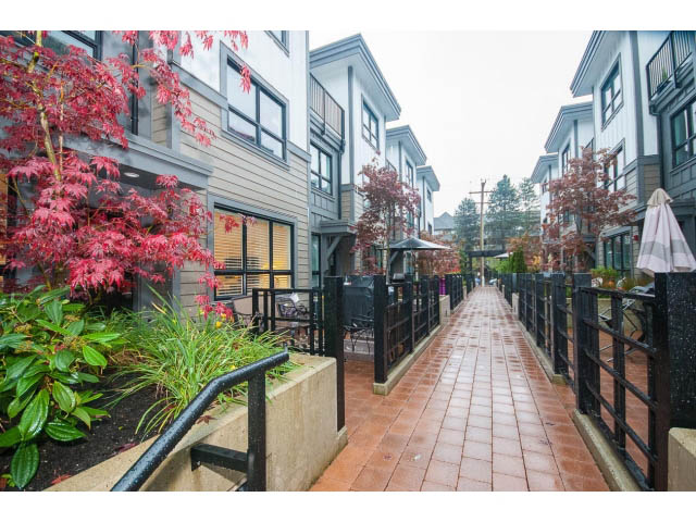 Furnished 3-bedroom townhouse with red maple trees and brick walkway. - 9 - 3508 Mount Seymour Pkwy, North Vancouver