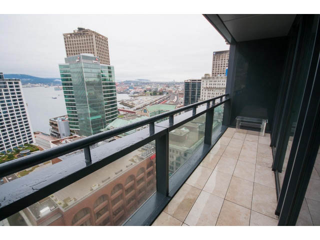 Bright balcony with city view and tiled flooring. - 1902 - 838 W Hastings, Vancouver Downtown