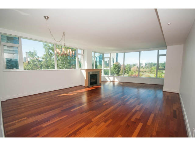 Bright living room with hardwood floors and city view. - 501 - 1777  Bayshore Drive, Vancouver Downtown