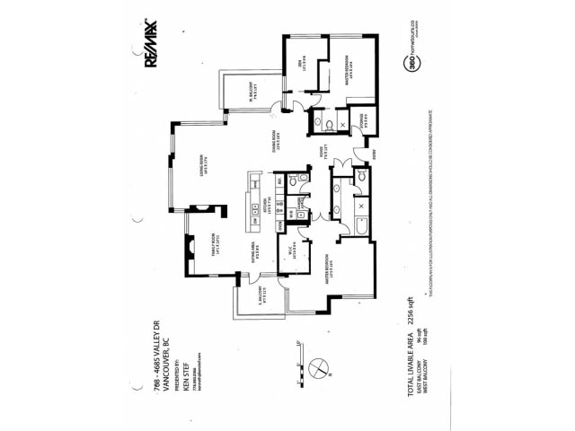 Furnished 2-bedroom + den penthouse with hardwood floors and city view. - 708 - 4685 Valley Dr, Vancouver West Side
