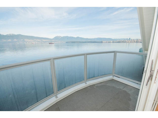 Balcony with panoramic city view and glass railings. - 3655 Cameron Ave., Vancouver West Side