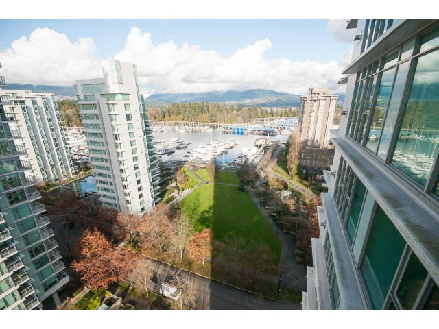Bright living room with city view and waterfront access. - 1402 - 1680 Bayshore Drive, Vancouver Downtown