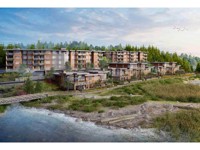 Furnished 2-bedroom + den condo with waterfront views and lush landscaping. - 203 - 3825 Cate's Landing, North Vancouver