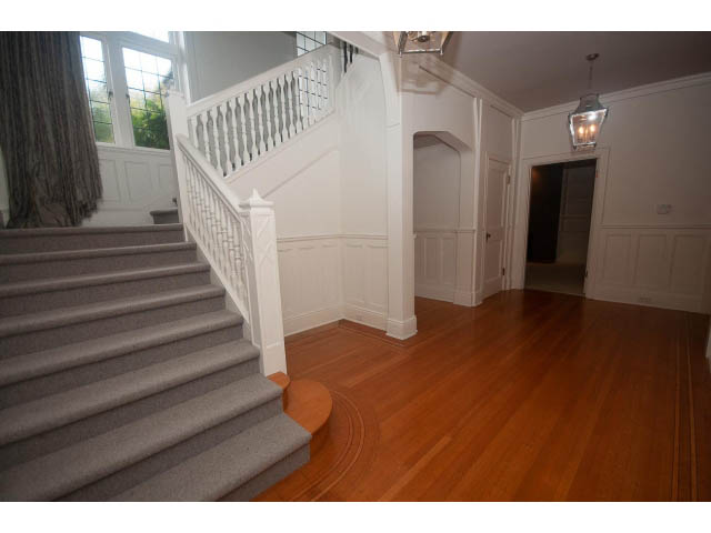 Furnished entryway with hardwood floors and white wainscoting. - 5630 Angus Dr., Vancouver West Side