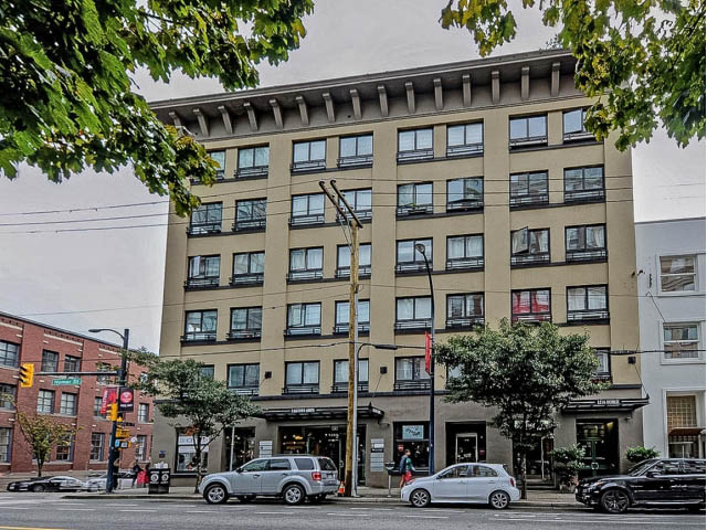 Loft with large windows, urban views, and modern furnishings. - 509 - 1216 Homer Street, Vancouver Downtown