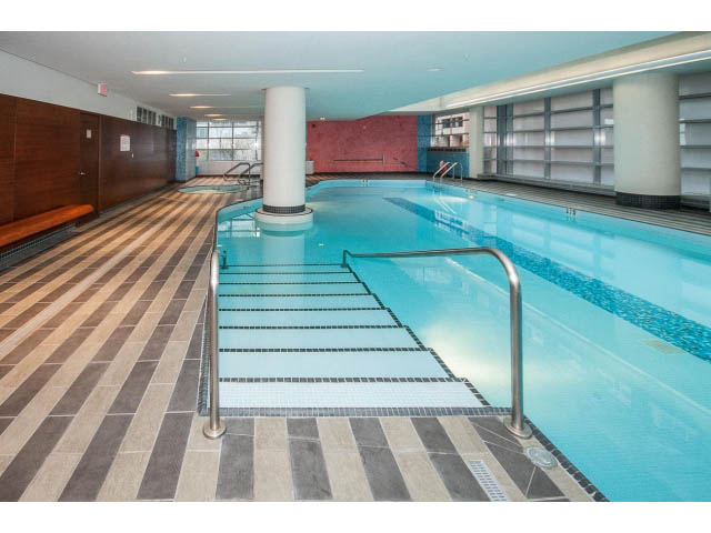 Spacious indoor pool with tiled flooring and modern design. - 2200 - 1169 W Cordova St, Vancouver Downtown