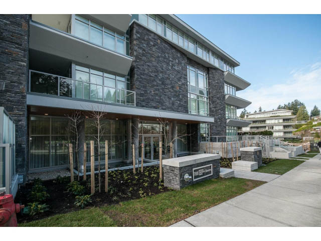 Furnished 2-bedroom + den condo with large windows and stone exterior. - 204 - 788 Arthur Erickson Pl, West Vancouver